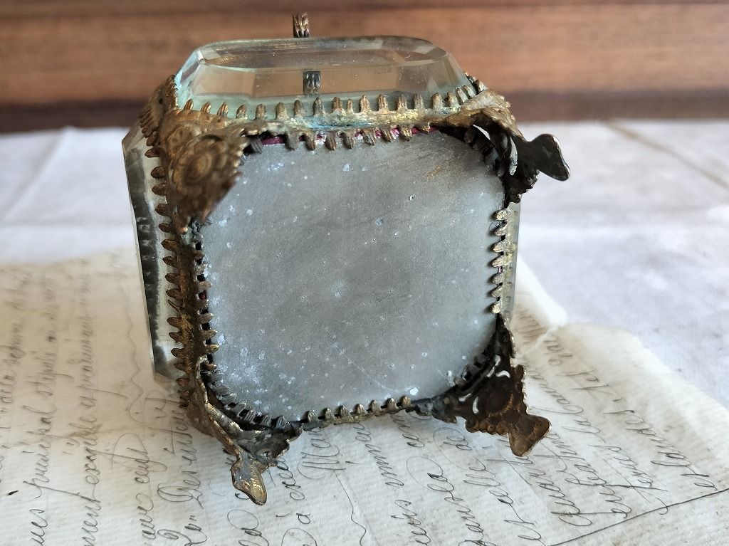 フランス アンティーク クリスタル 5面 ジュエリーケース 1900年　美品 フランス アンティーク クリスタル 5面 ジュエリーケース 1900年