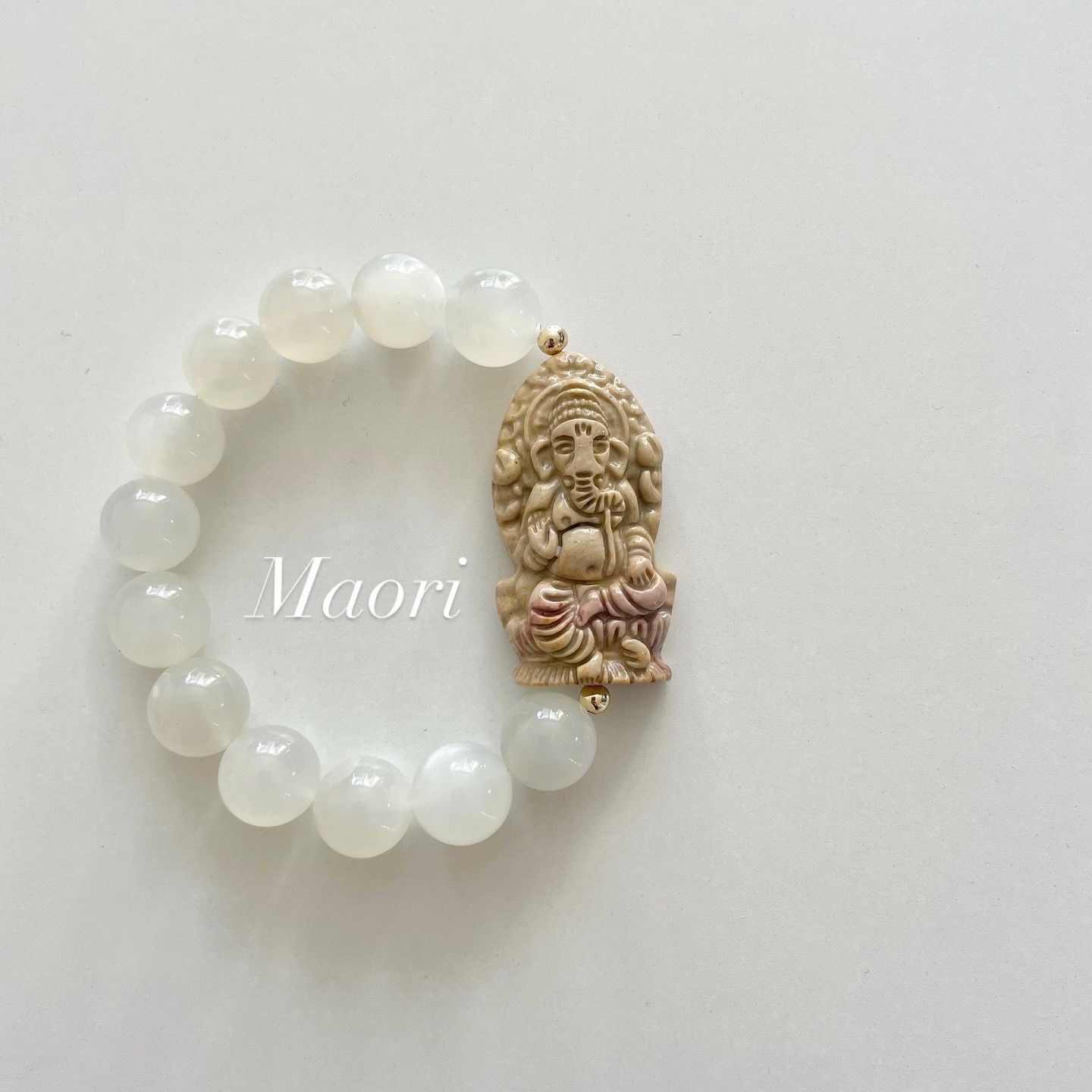 キャンディーカラー アラシャン瑪瑙 ガネーシャ デザイン ブレスレット