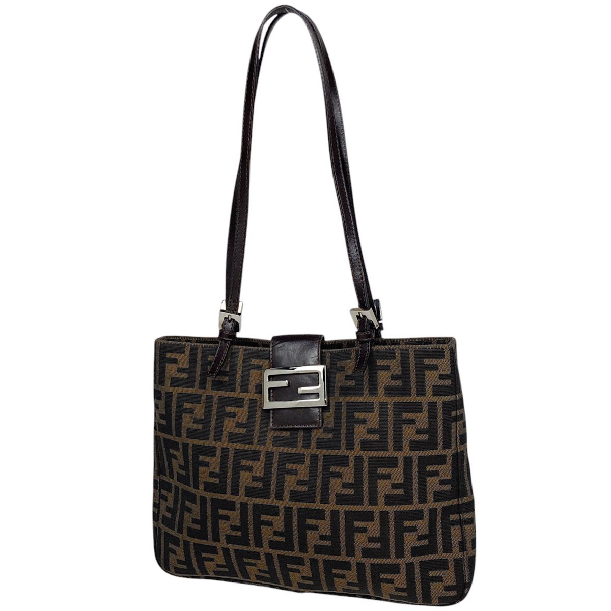 フェンディ FENDI ズッカ柄 トートバッグ ショルダーバッグ トートバッグ キャンバス ブラウン 26726 レディース