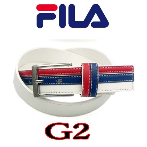 G2 フィラ FILA ゴルフ ベルト ロング トリコロール カラー  032