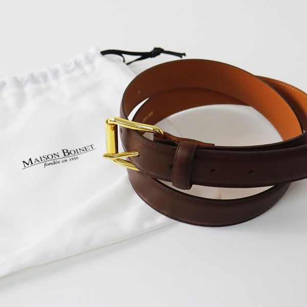 メゾンボワネ　MAISON BOINET  ベルト　ブラウン Maison Boinet ヌバック ベルト｜トゥモローランド 公式通販