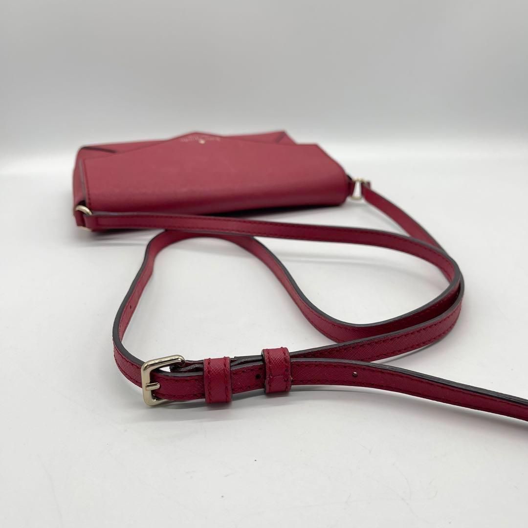 kate spade New York ショルダーバッグ レザー サコッシュ 鞄 美品】kate spade NY ショルダーバッグ ポシェット サコッシュ