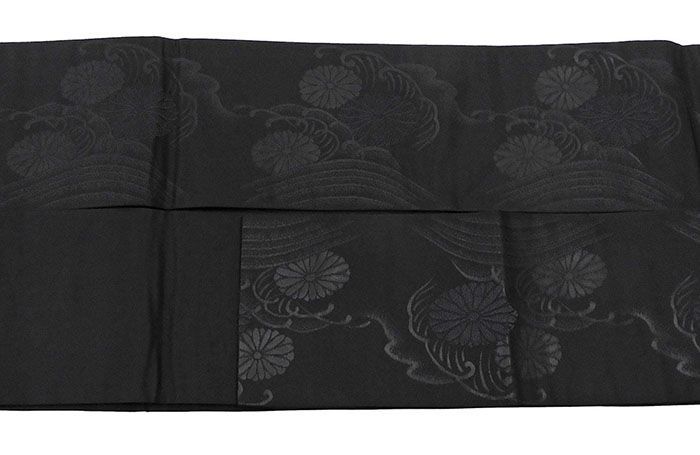 名古屋帯 新品 正絹 仕立て上がり 西陣 豊永謹製 立浪菊花地模様
