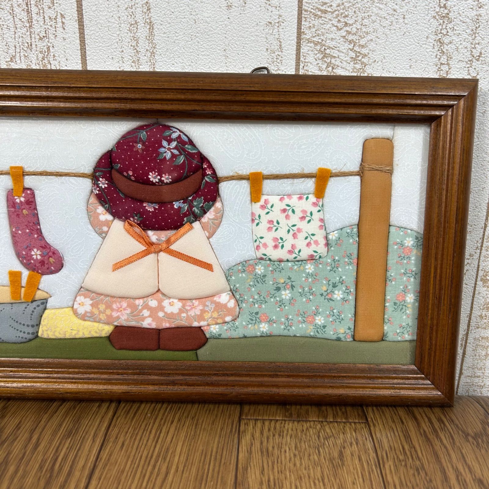 きめこみパッチワーク風景画 女の子 お洗濯風景 完成品 - メルカリ