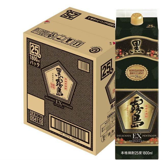 霧島酒造 黒霧島 1800mlパック 12本セット 2ケース 【公式通販】