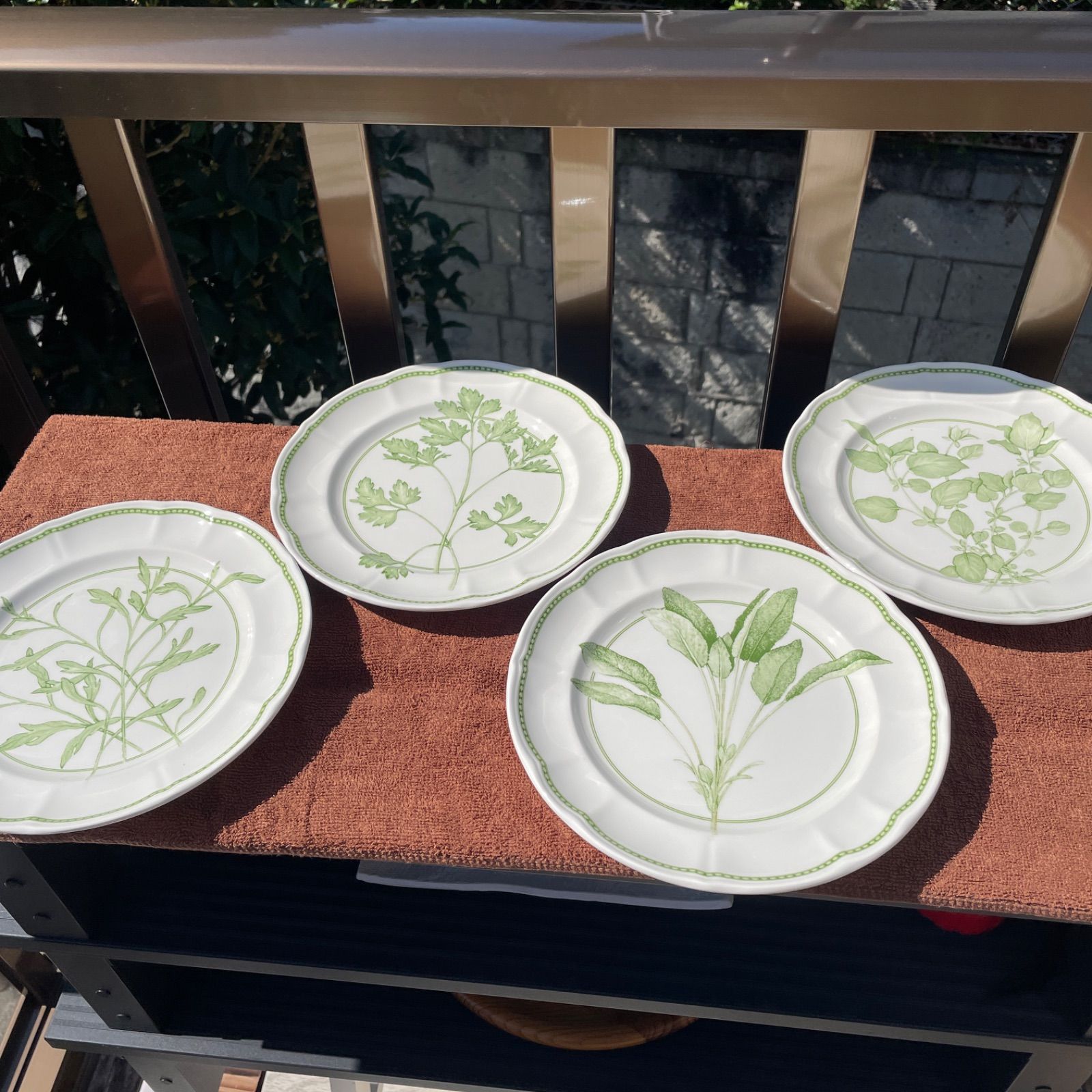 リチャードジノリ ハーブ プレート皿 4枚 21.5×2.5