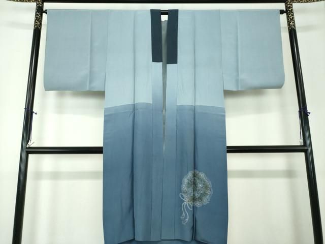 平和屋着物○男性 銀座もとじ 紬 アンサンブル・長襦袢(袷)セット 濃