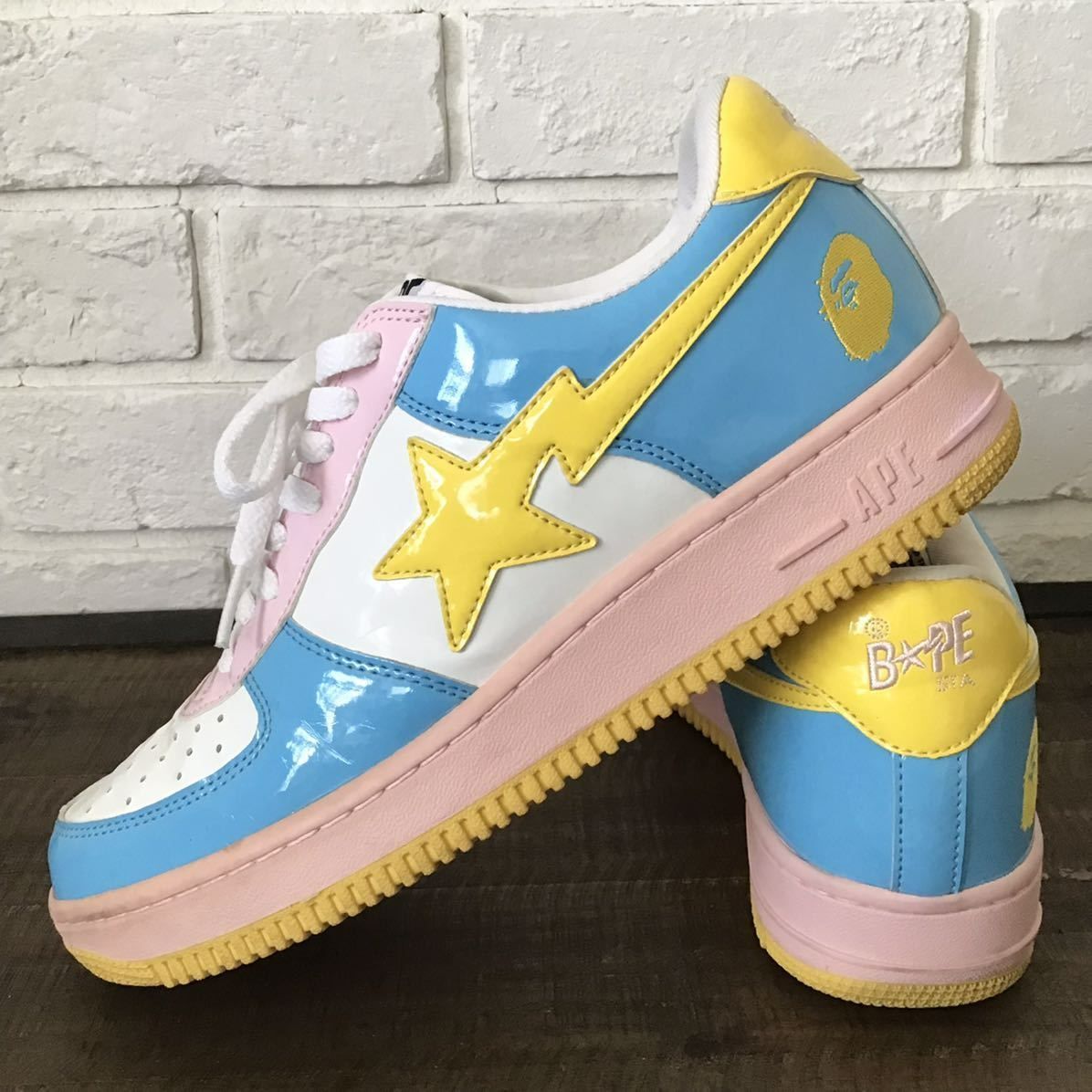 Cotton candy color BAPESTA エナメル スニーカー 27.5cm US9.5