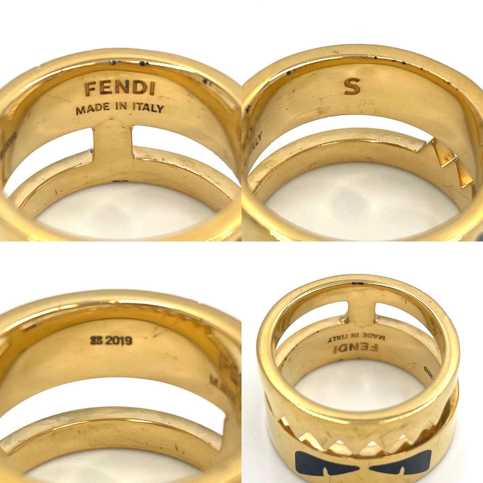 FENDI フェンディ バッグバグズ モンスター ゴールド リング サイズ S 約18号 2019 イタリー製 箱付き