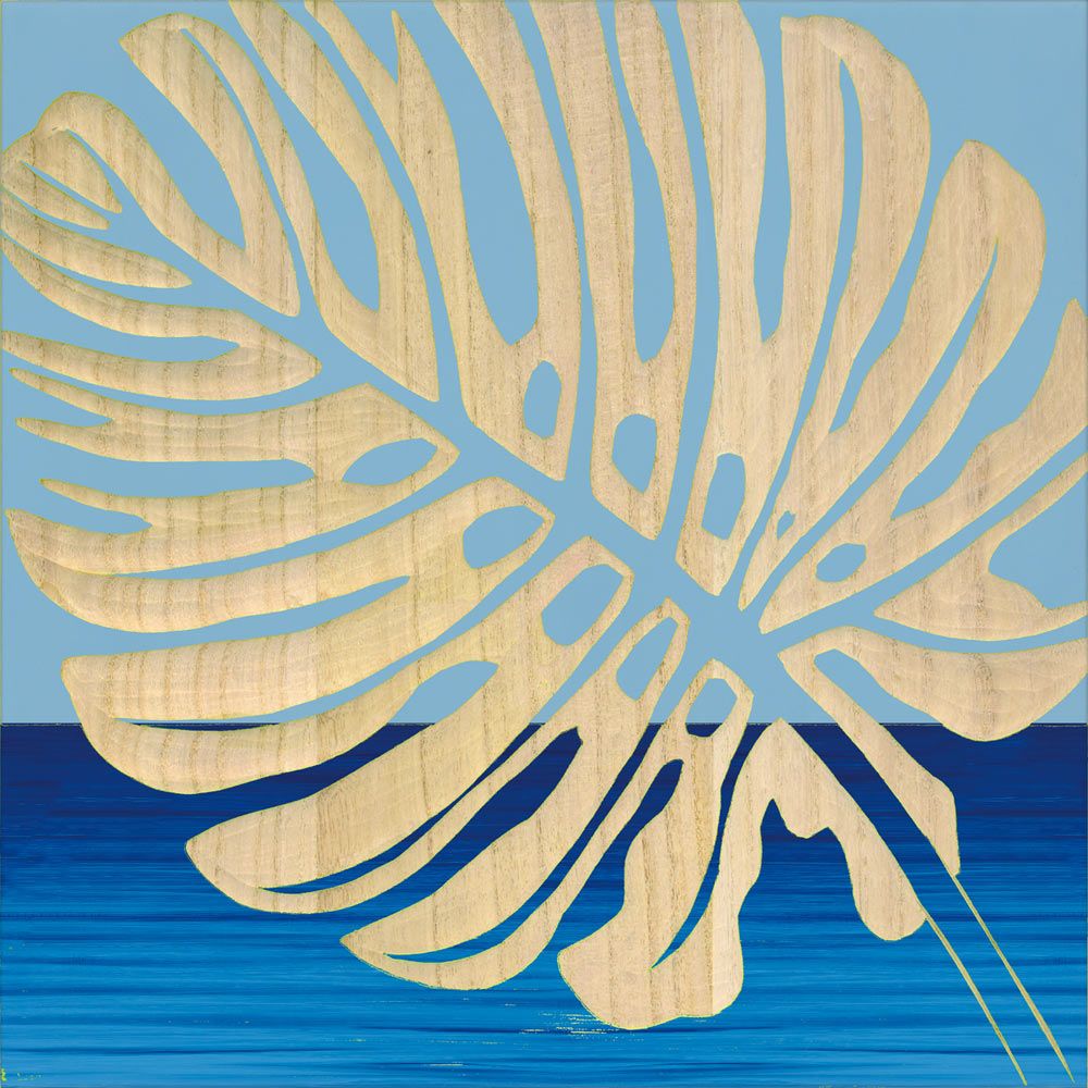 絵画 ウッド スカルプチャー アート シングル モンステラ2 BL NP