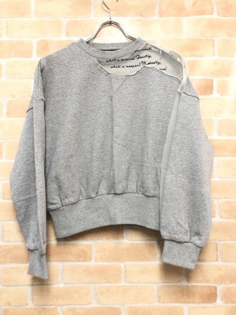 【中古】 AMERI VINTAGE アメリ MISALIGNED SWEAT 0181320101 グレー  111421091 中古】 AMERI VINTAGE アメリ MISALIGNED SWEAT 0181320101
