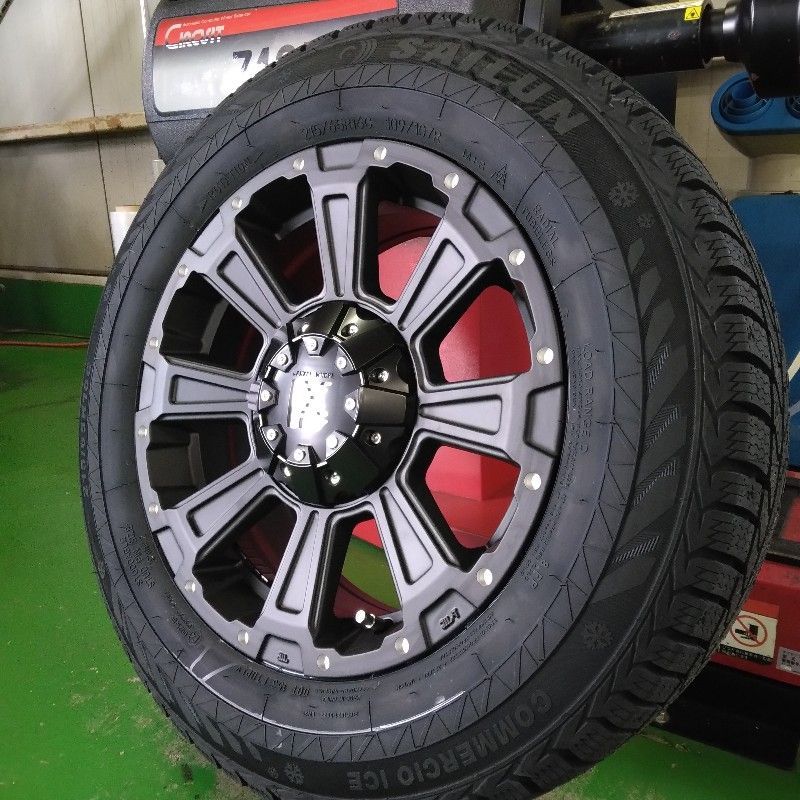 4本セット スタッドレス 製 ハイエース 200系 車検対応 215 65R16 SAILUN COMMERCIO ICE タイヤホイールセット 16インチ LEXXEL DeathRock デスロック