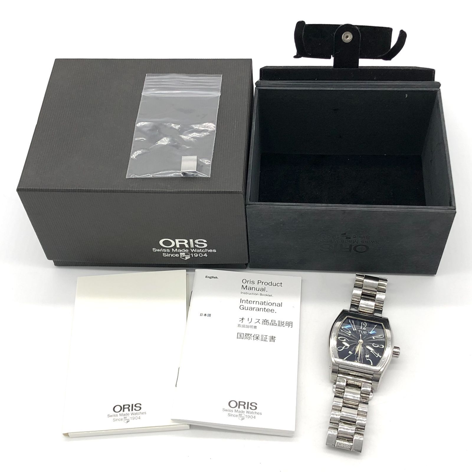 ▽【稼働品】ORIS/オリス マイルス デイデイト 7539 SS 黒文字盤 自動 