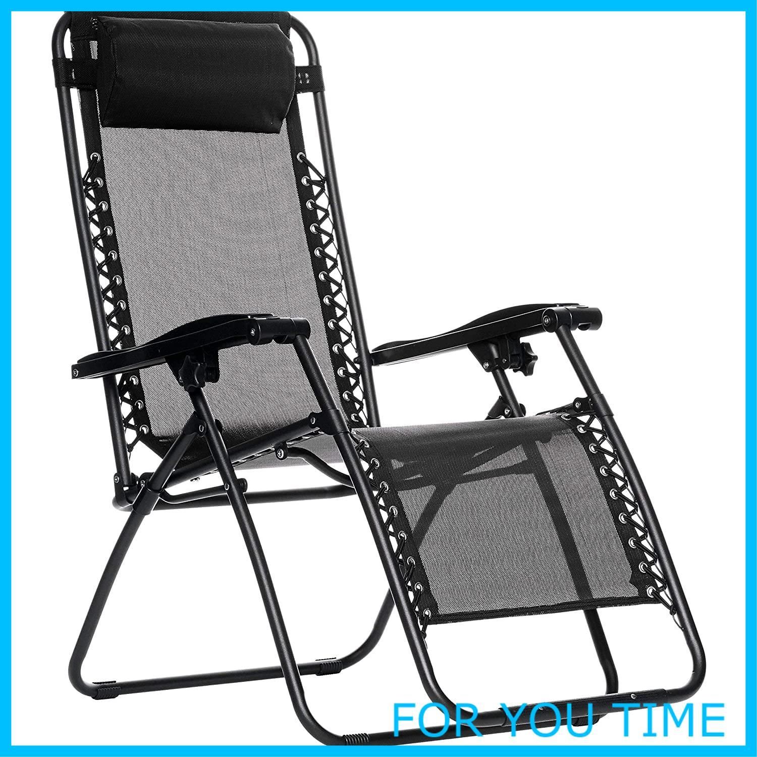 ベーシック 椅子 キャンプ アウトドア 折りたたみ ゼログラビティーチェア 66 幅 x 104-165 奥行 76-110 cm 高さ ブラック