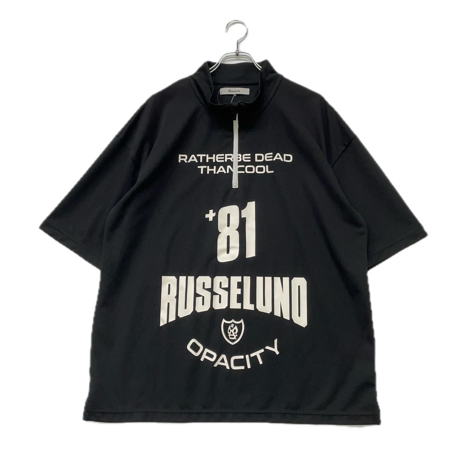 美品　Russeluno ラッセルノ　半袖　ハーフジップシャツ 中古 メンズ ラッセルノ RUSSELUNO 半袖シャツ 6(LL) 黒