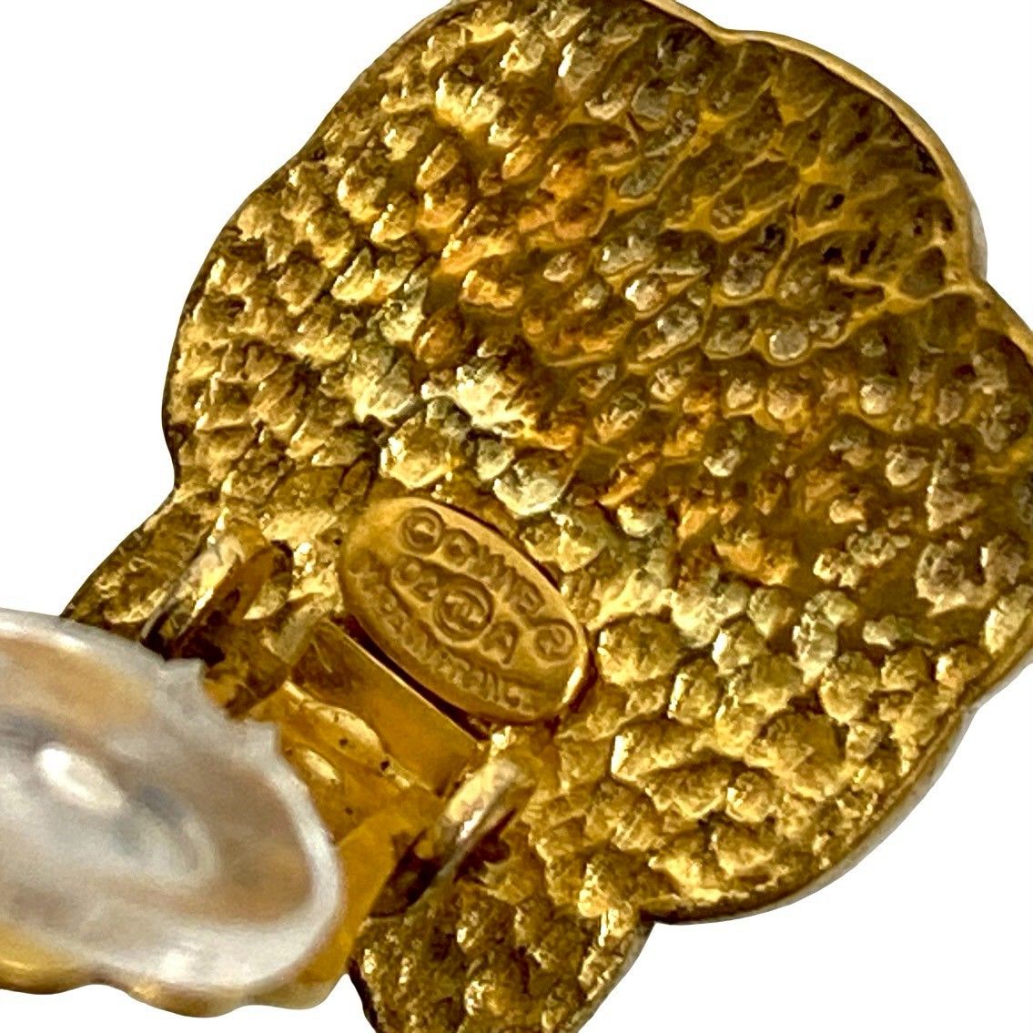 コメあり 02A CHANEL シャネル ココマーク カメリア モチーフ イヤリング イヤーカフ ゴールド ブラック 60472