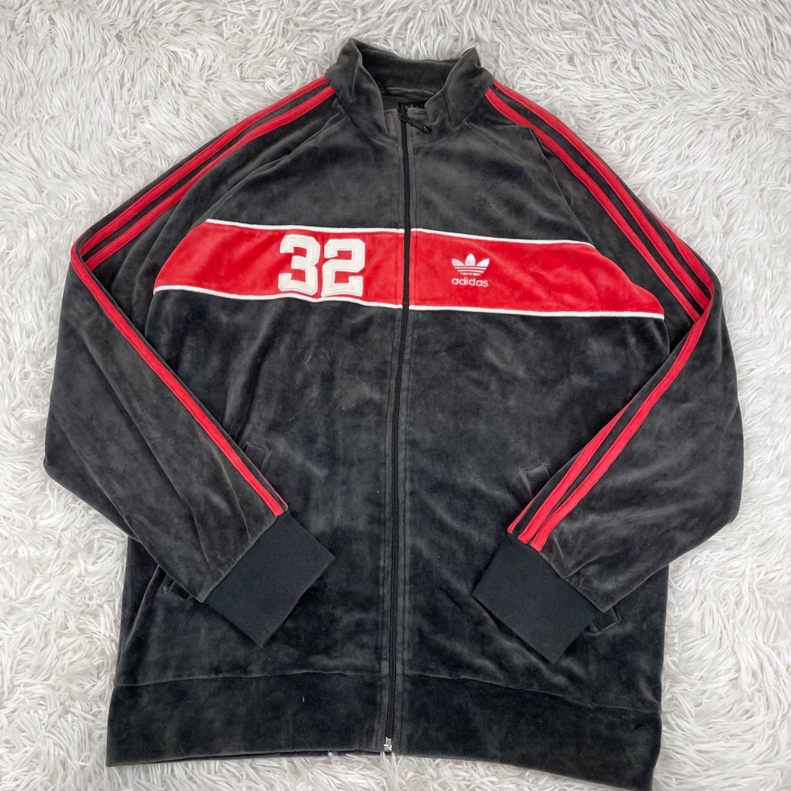 00s adidas アディダス ベロアトラックジャケット ジャージ 32 