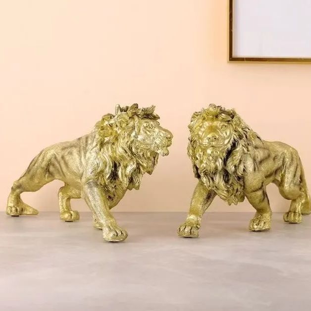 高級 ゴールド 黄金ライオン 獅子 オブジェ 置物 インテリア オブジェ 彫刻 大きい 北欧 金 かわいい 祝い 引越し祝い 庭 インテリア 雑貨 風水 縁起物