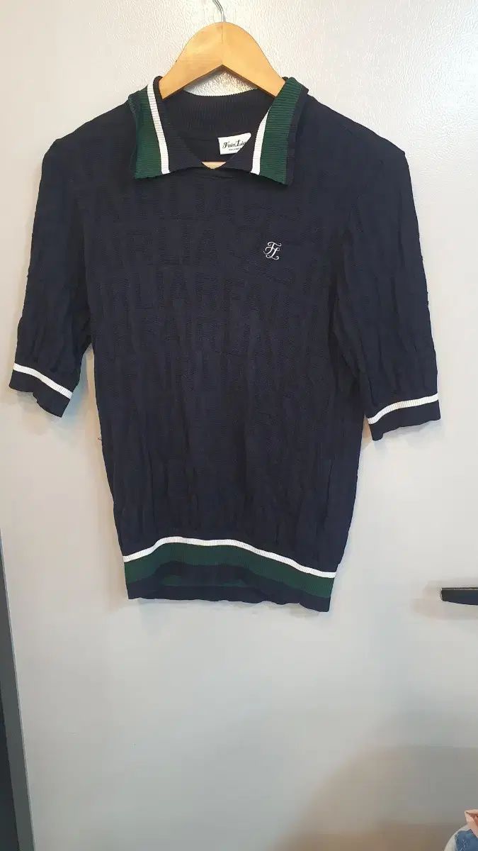 FairLiar フェアライアー ジャカードニット ゴルフショートスリーブ T シャツ M