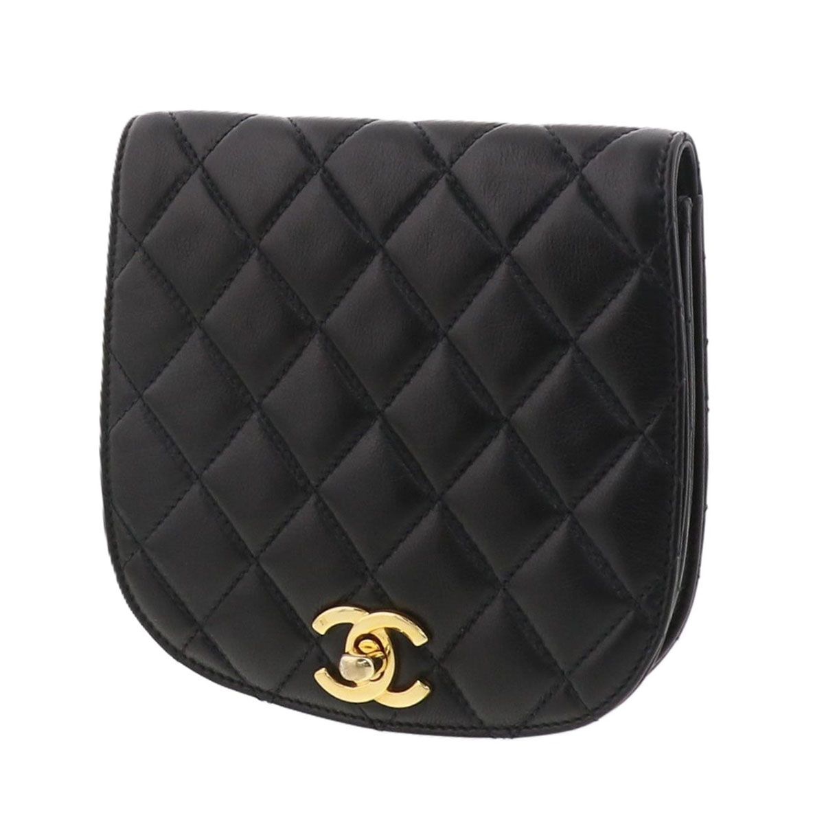 CHANEL シャネル マトラッセ ウエストポーチ バッグ マトラッセ ラムスキン ウエストバッグ レディース ラムスキン ブラック