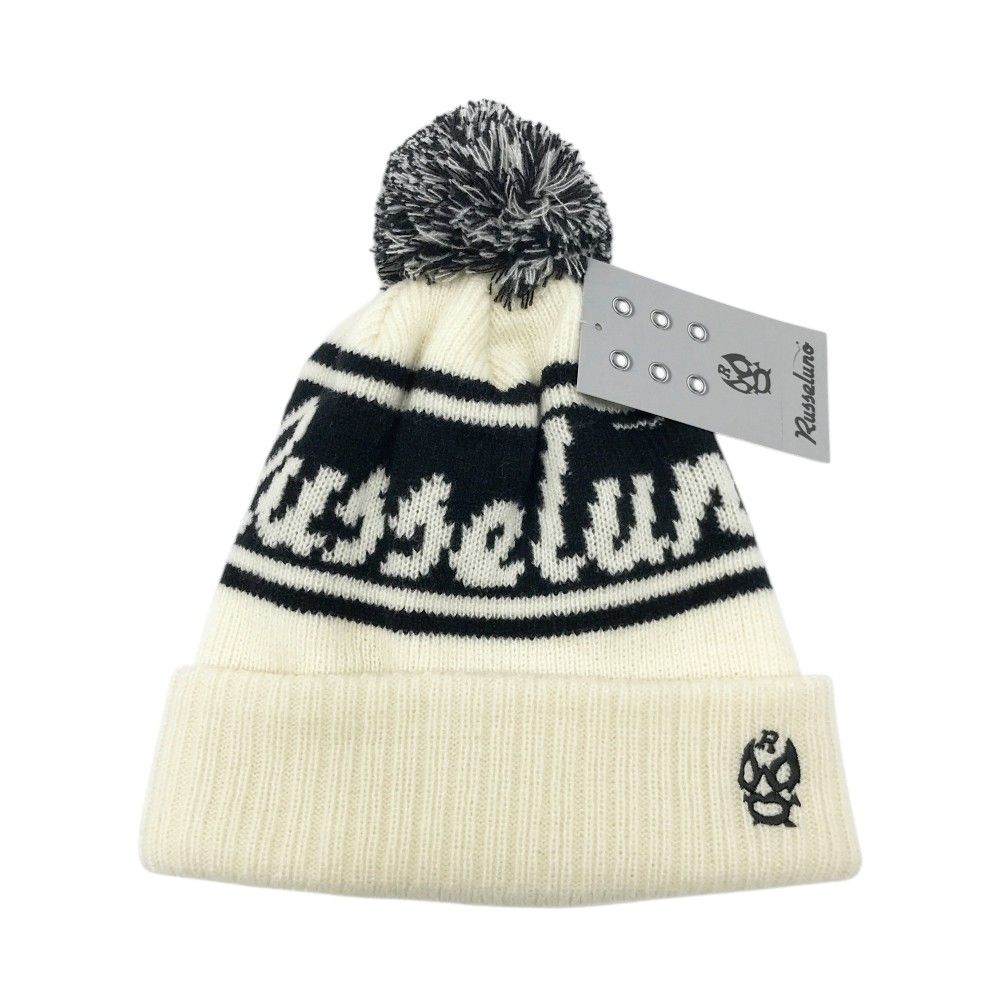 RUSSELUNO ラッセルノ ボンボン付 ニット帽 ルチャ 総柄 ホワイト系 F 240101523818 ゴルフウェア ストスト