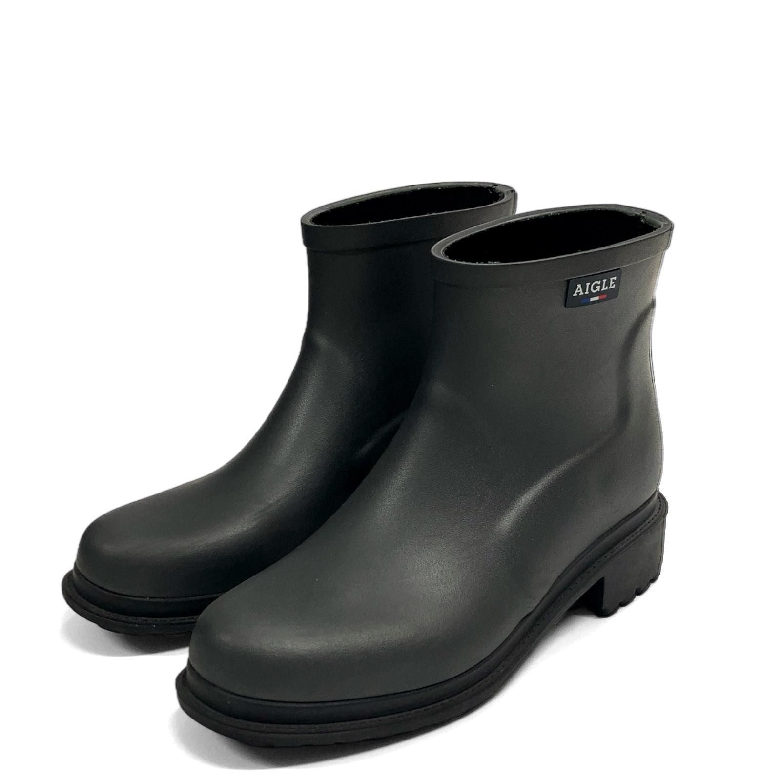 AIGLE エーグル レインブーツ 黒×青 24cm 【公式通販】