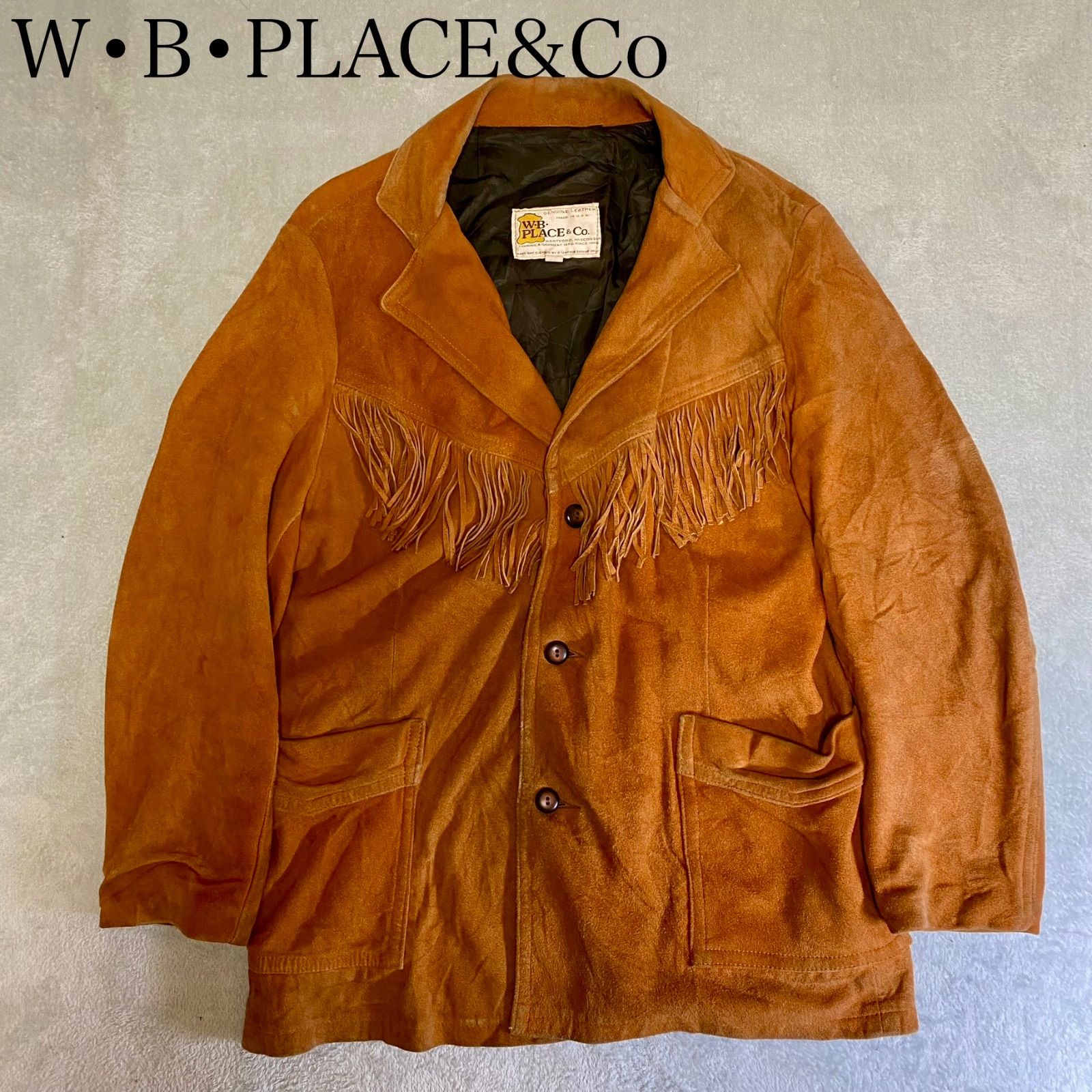 W・B・PLACE &Co】フリンジレザージャケット スエード 米国製 USA製 本 