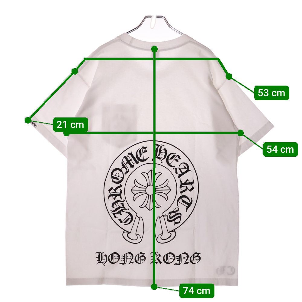 Chrome Hearts☆香港ホースシューロゴ 半袖 Tシャツ ホワイト CHROME HEARTS Tシャツ 半袖 バックロゴ ホースシュー 白 XS