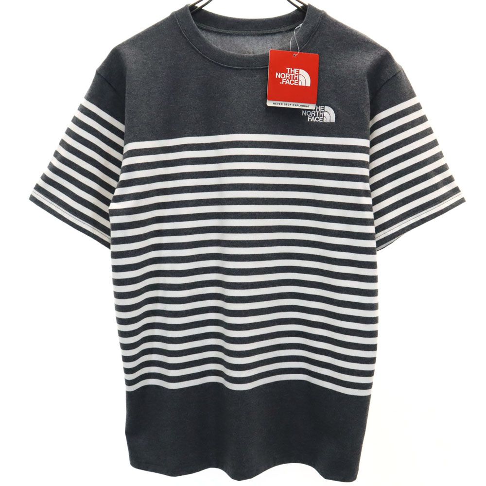 未使用 ノースフェイス アウトドア NT31713 ボーダー柄 半袖 Tシャツ M グレー THE NORTH FACE CEOABRDRT メンズ