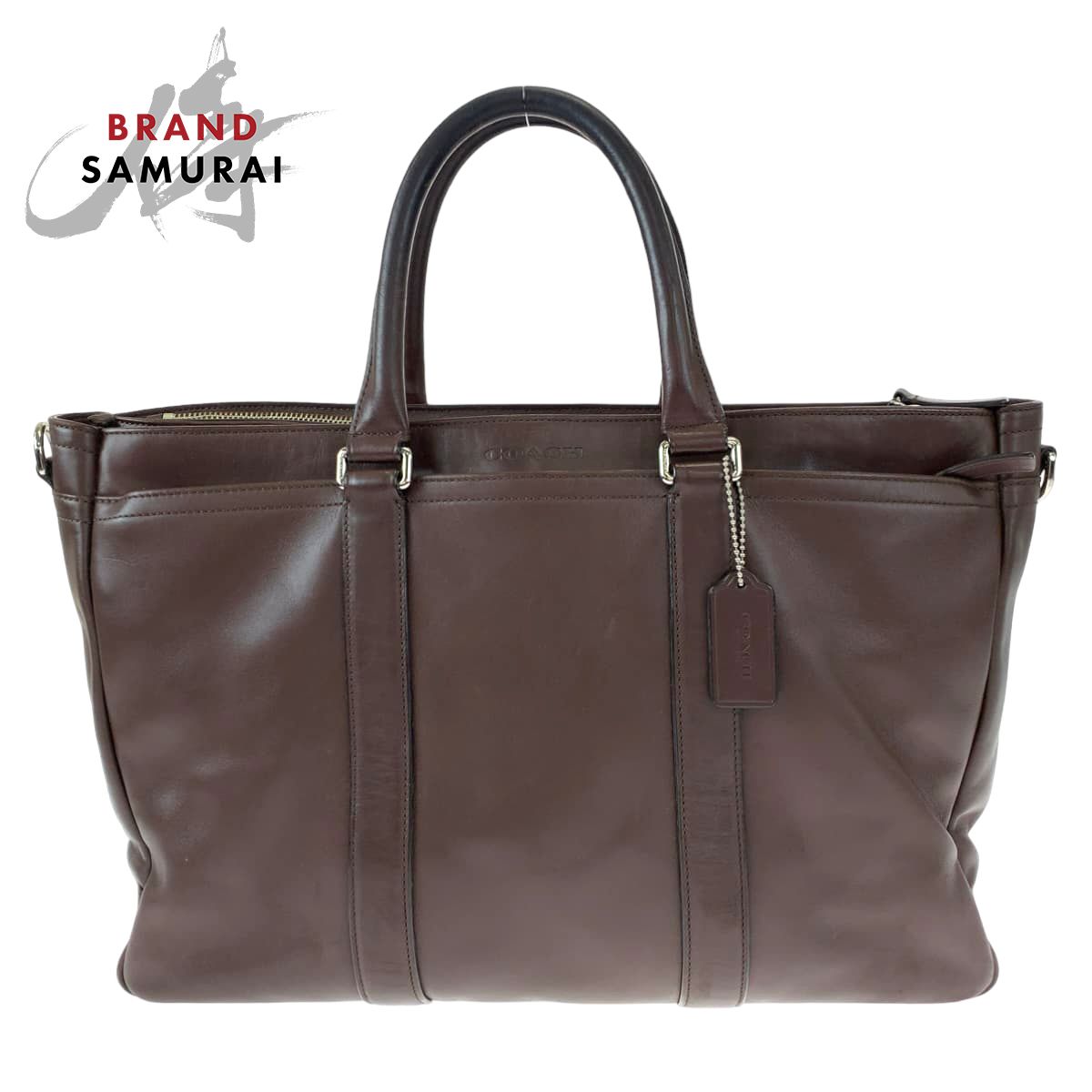 COACH コーチ メトロポリタン ブラウン 茶 レザー F70916 ビジネスバッグ ブリーフケース メンズ 405087【中古】
