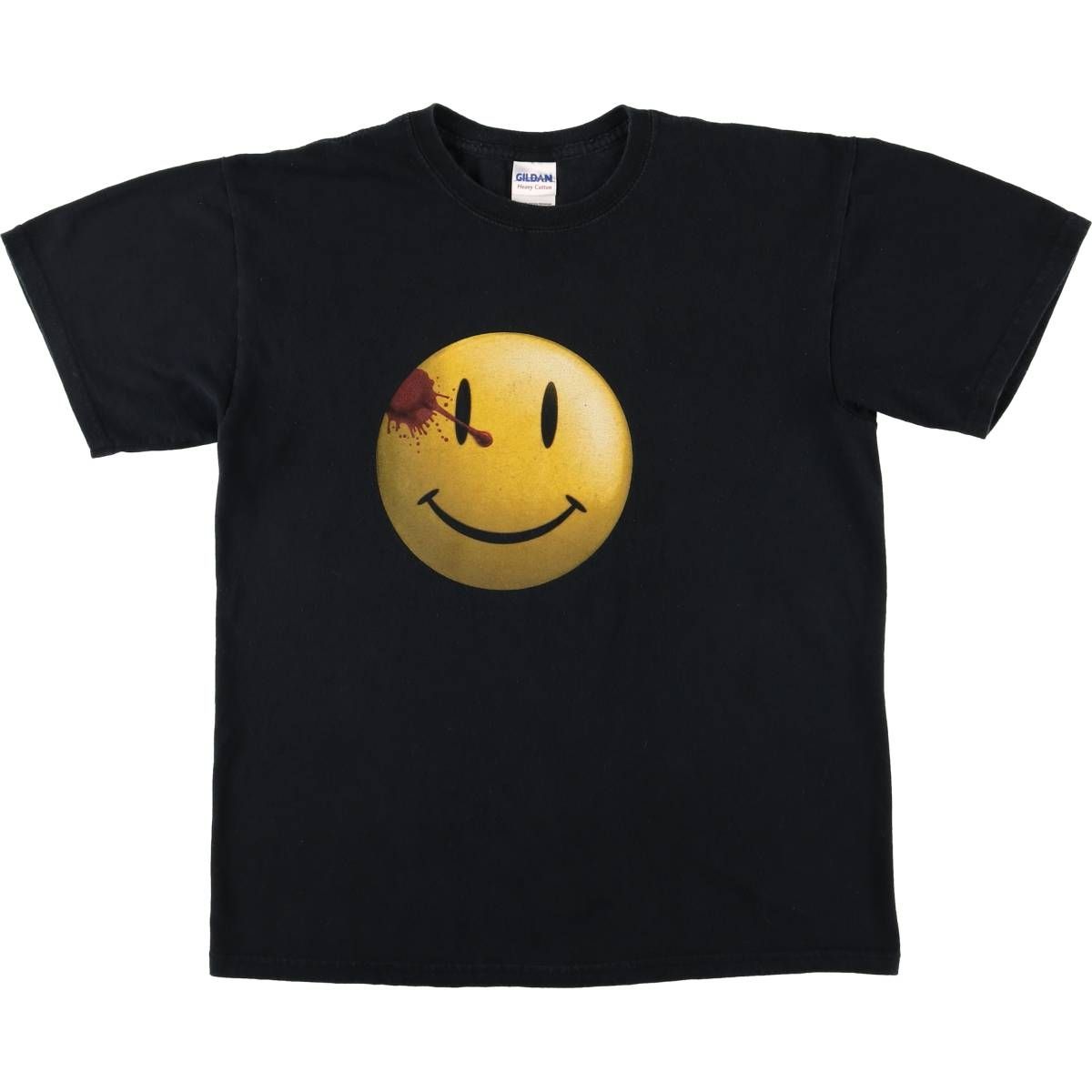 古着 00年代 ギルダン GILDAN WATCHMEN ウォッチメン ぶち抜きスマイル プリントTシャツ メンズM相当|eaa576275