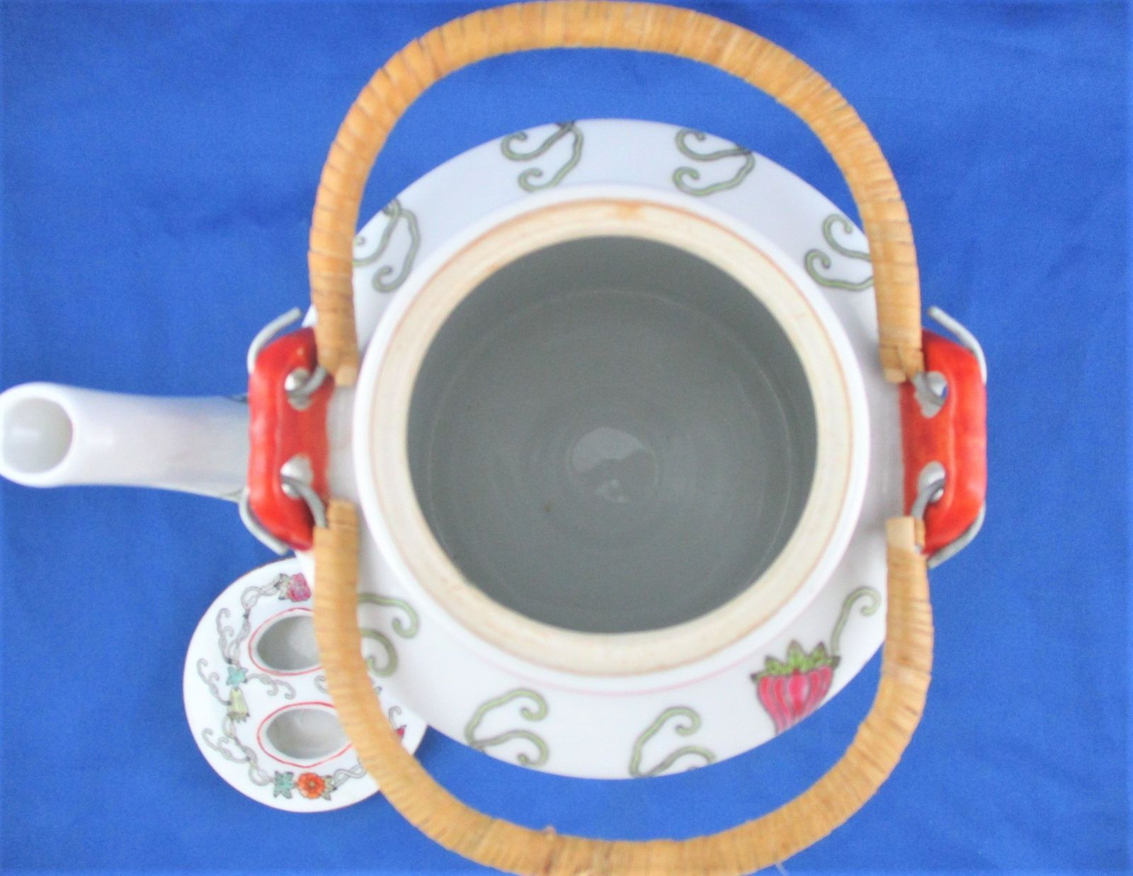 ◇中国古陶磁 中国景徳鎮 粉彩花蝶紋水注 急須 茶器 茶道具 色絵