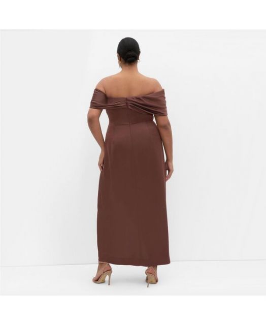 シティーシック レディース ワンピース トップス Plus Size Paloma Off Shoulder Maxi Dress Raisin