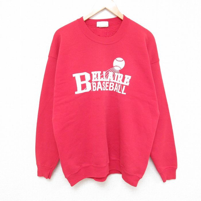 Lee 赤 クルーネック スウェット L/古着 リー Lee 長袖 スウェット メンズ 90s ベースボール