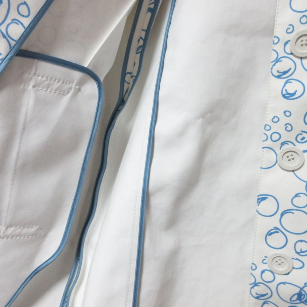 良品 COACH コーチ バブルプリント 総柄 比翼 ステンカラーコート 2  