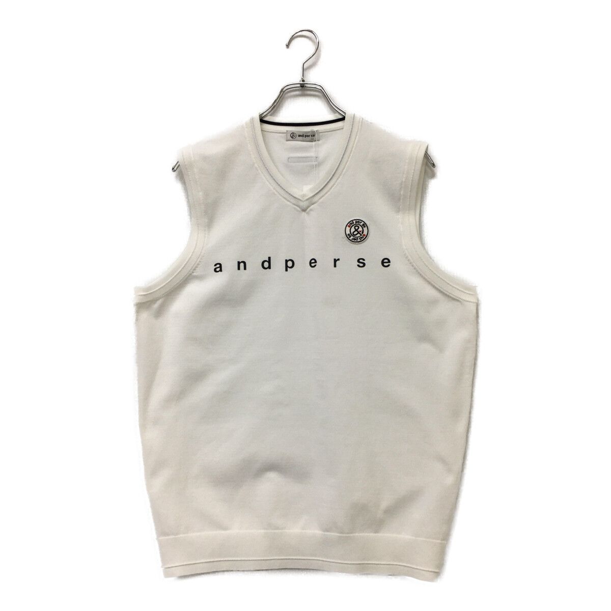 未使用品 メンズ アンパスィ and per se ベスト LL 白 Vネック【2024年