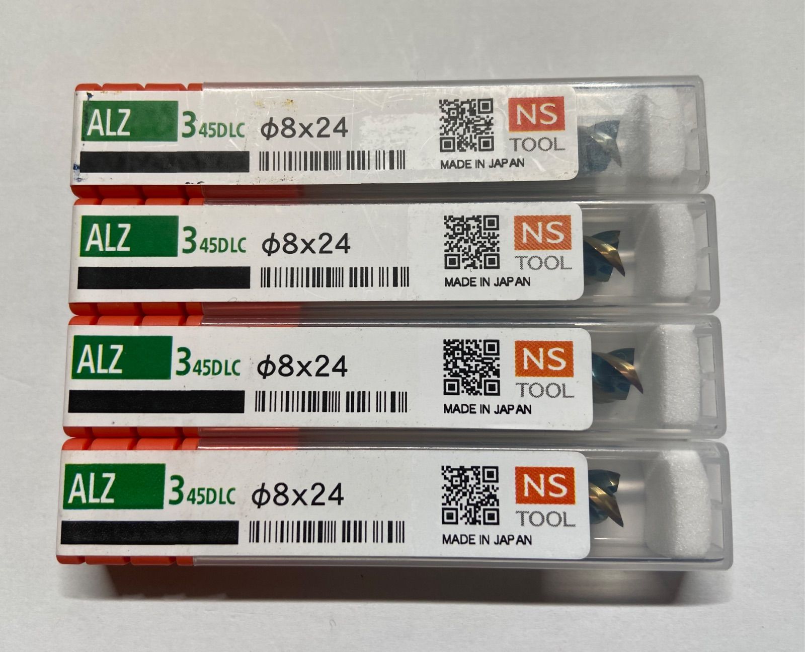 日進工具 NS TOOL 超硬エンドミル ALZ345-DLC φ8×24 4本セット