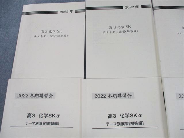 UR10-024 早稲田アカデミー 高3化学SK テストゼミ/テーマ別演習 テキスト 2022 計8冊 54M0D