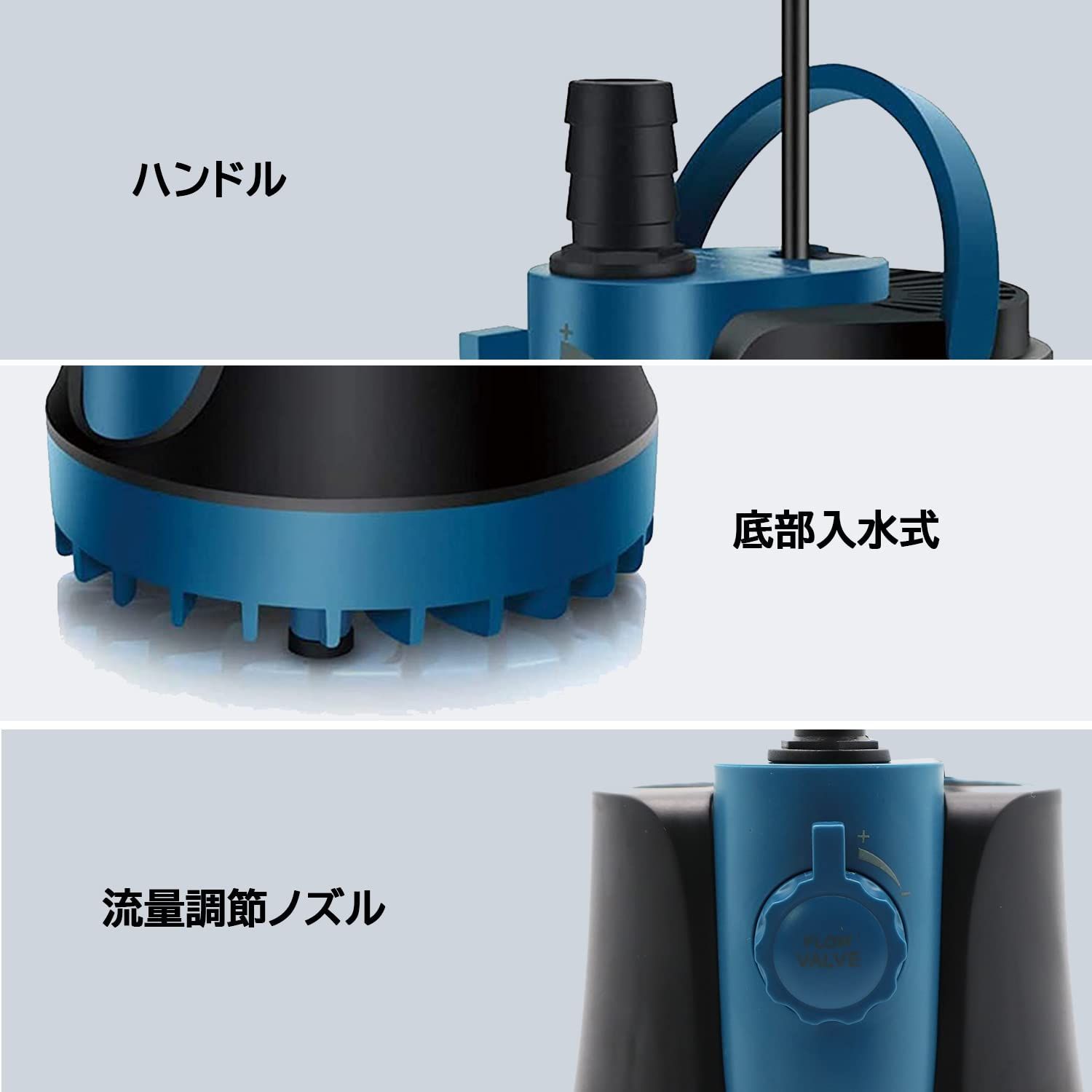 吐出量2500L H 最大揚程2.5M 循環ポンプ 給水 排水ポンプ 吐出量調整 低水位対応 ミニポンプ 水中ポンプ 静音設計ウォーターポンプ 水耕栽培水族館水換え THYESCOM 養殖場適用 2500L H YUZUMIYA_COM