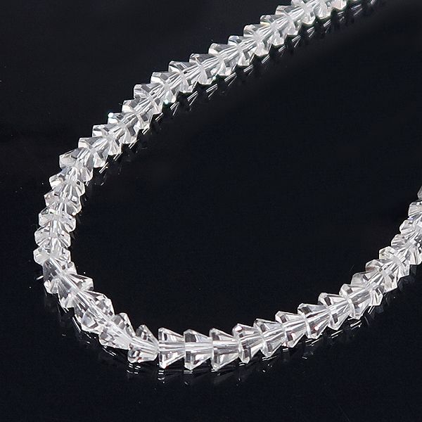 美品 K18 水晶 クリスタル クォーツ 連 ネックレス 約41cm クリスタル 