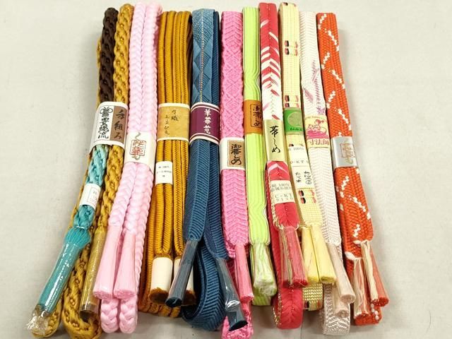平和屋着物○和装小物 帯締め10本 豊縄流手組み 冠組 笹浪組 くみひも  