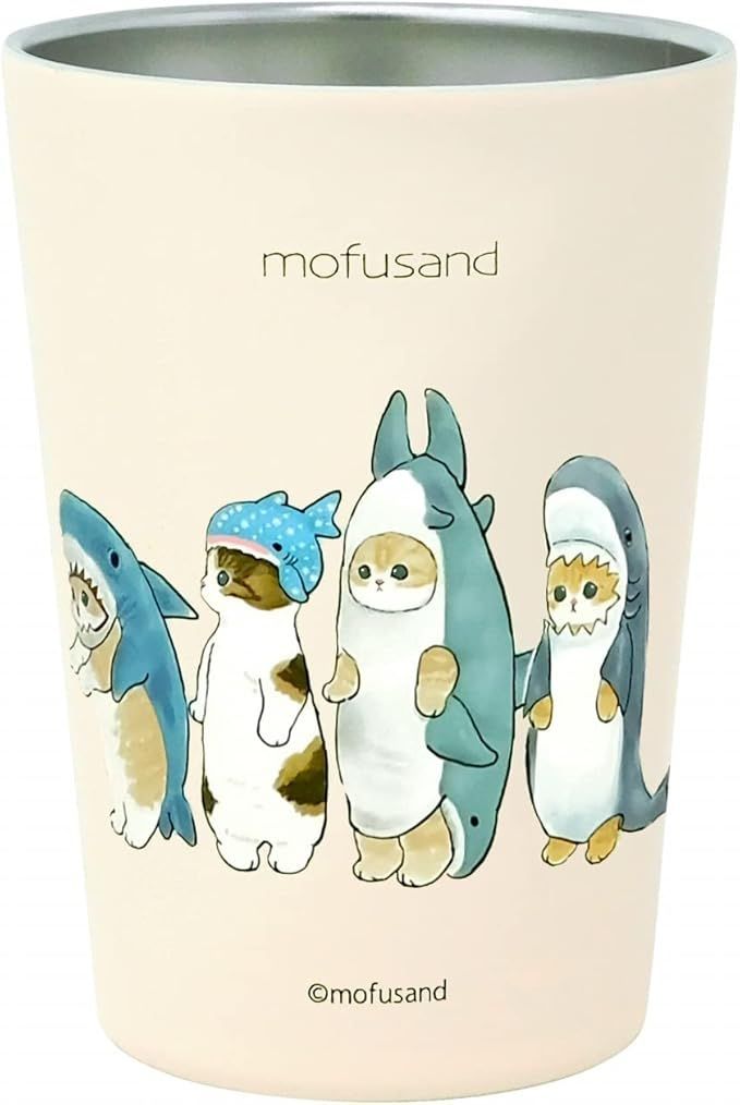 【在庫処分】東亜金属 mofusand (もふさんど) 2WAY 真空二重 タンブラー M 【 鮫図鑑 】 53-2027 ベージュ