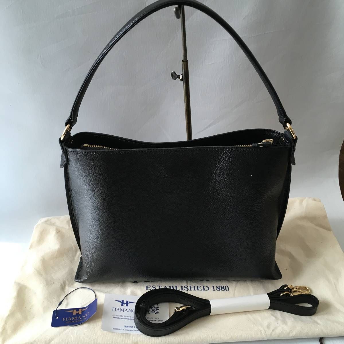 極美品 濱野皮革工藝HAMANOハマノ ディニタ 2WAY ショルダー バッグ