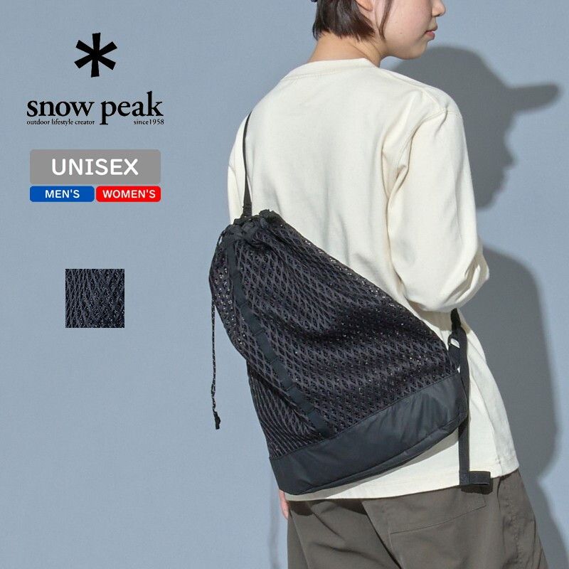 スノーピーク(snow peak)] Double Face Mesh Shoulder Bag Black 約17L