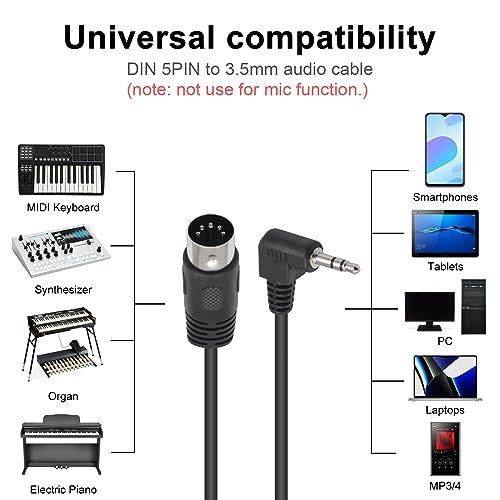 5ピン din オスコネクタ1.5m Poyiccot DIN 5ピン オスプラグ to 3.5mm