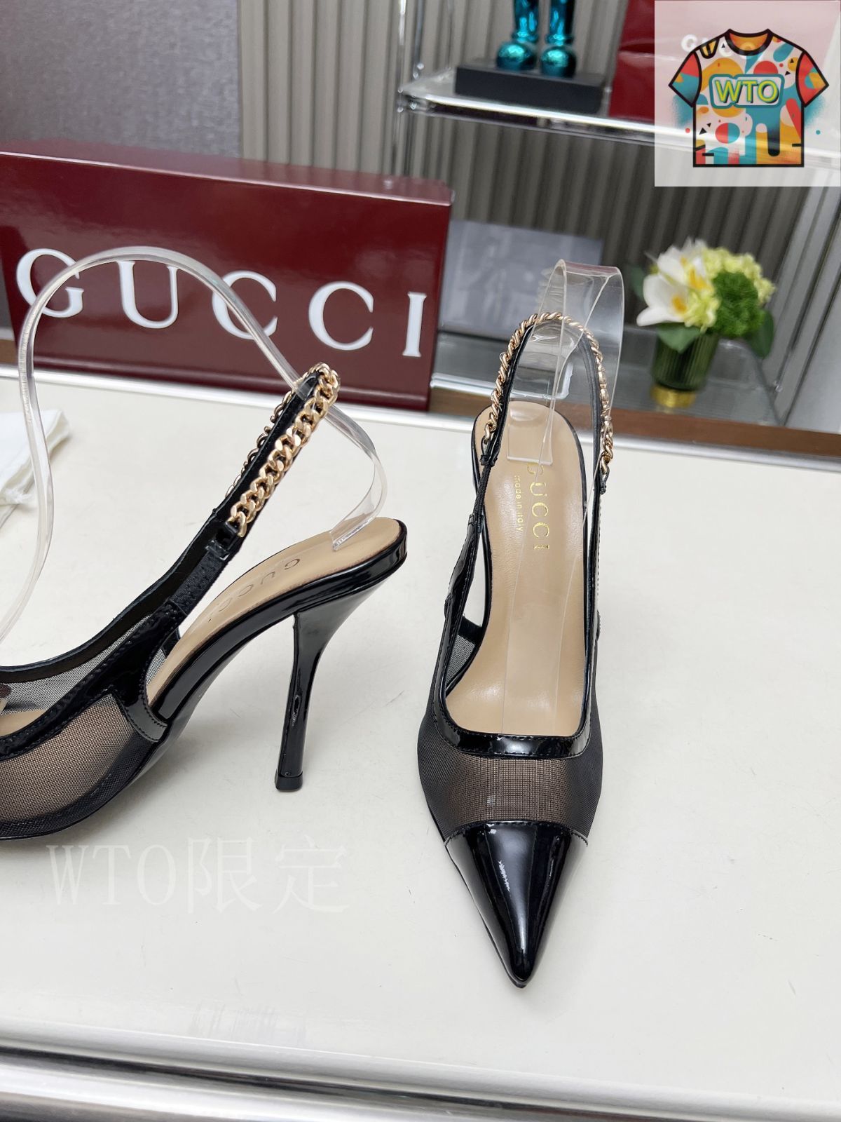 Gucci アルファベットチェーン ハイヒールシューズ02-3 KIN-KAAI_COM