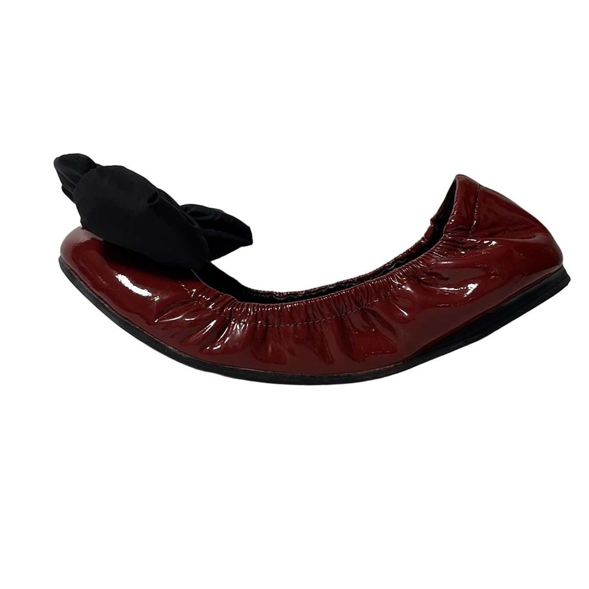 PRADA SPORT プラダスポーツ フラットシューズ 36 レディース - レッド×黒 リボン レザー