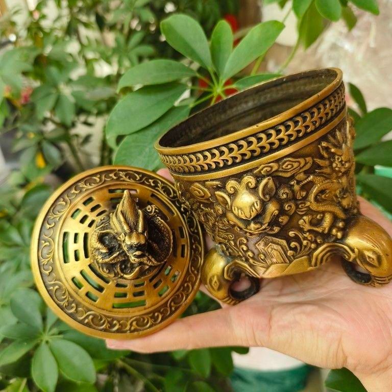 三足象耳 三面獅頭薫香炉 九龍聚宝盆香炉 装飾品 工芸品 美術品 置物 三足象耳 三面獅頭薫香炉 九龍聚宝盆香炉 装飾品 工芸品 美術品