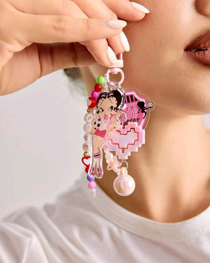 じゃらじゃらキーホルダー♡ベティブープ♡cawaii♡デコパーツ♡no.502 BettyBoop ベティちゃん キーホルダー ベティブープ アクリル