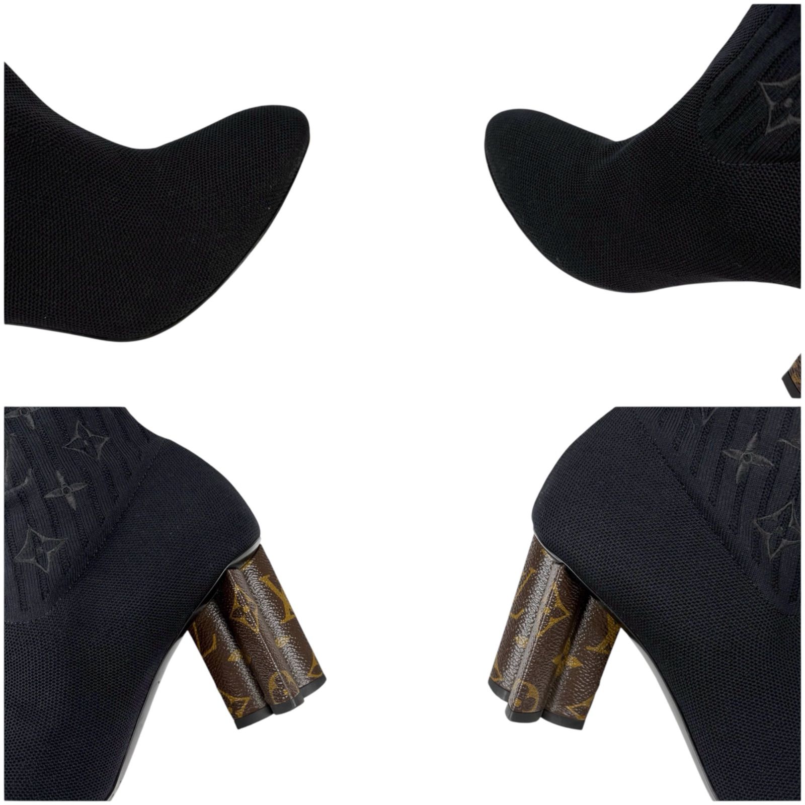 【極上美品】LOUIS VUITTON シルエットライン レザーショートブーツ 極上美品】LOUIS VUITTON シルエットライン レザーショート